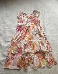 ZARA フラワープリント ノースリーブワンピース 6-7歳　110120cm