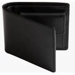 二つ折り財布 本革 黒 ブラック メンズ 男性 シンプル 栃木レザー 大容量