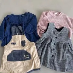 女児トップス2点とジャンパースカート2点　90cm.95cm