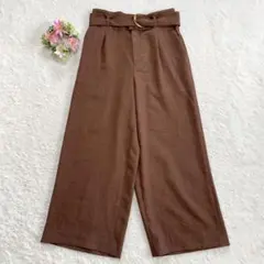 美品★大きめ 【エムケーミッシェルクラン】 ベルト付き タックワイドパンツ L
