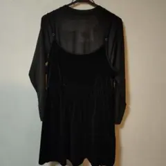 しまむら★VanillaStudioリブニット+ベロアキャミワンピセット新品4L