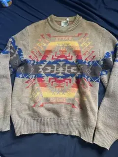 70s Pendleton ウールニット セーター ネイティブ柄 Sのサムネイル