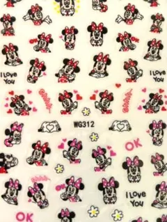 匿名配送　ミニー★WG312　ディズニー　３Dネイルシール　ネイルステッカー