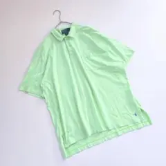 ラルフローレン　ポロシャツ　ボーダー　裾ポニー　グリーン　XL