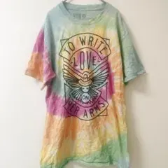 トゥーライトラブオンハーアームズ タイダイ Tシャツ 半袖 タイダイ L 桃 綿