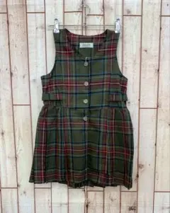⭐︎MAC DON⭐︎行事にも最適⭐︎キッズチェックワンピース120【中古】a16