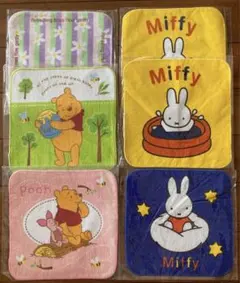 【新品】タオルハンカチ　まとめ売り　6枚　ミッフィー　プーさん　花柄