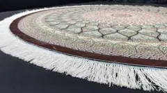 最高級 ペルシャ絨毯シルク イラン クム産 約225万ノット150cm 円形 