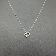 【K10刻印】4°C　K10 ハートダイヤネックレス
