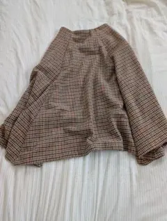 ブラウン系チェック フレアスカート