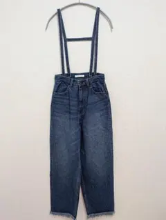 ADIRA ブルー　デニム サロペット　2WAY　ボーイズストレート