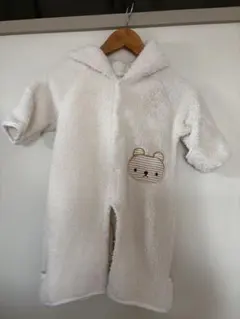 ホワイト フード付きロンパース