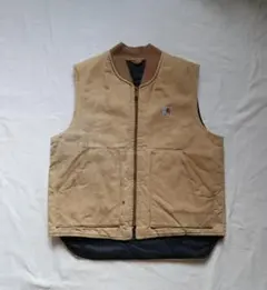 ヴィンテージ80's カーハートダックベスト初期胸タグカラータグゴム検