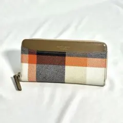 美品✨ブルーレーベル BLUE LABEL PVC長財布 チェック オレンジのサムネイル