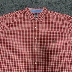 CHAPS チェック柄 半袖シャツ レッド系のサムネイル