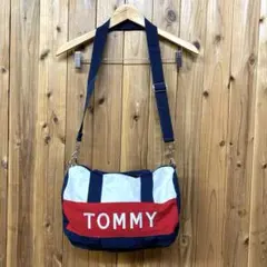 トミーヒルフィガー ショルダー ハンドバッグ 2way 刺繍 サイドポケット付き