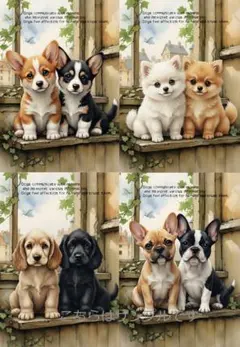 パピヨン ポメラニアン トイプードル マルチーズ 犬 生地 パネル生地