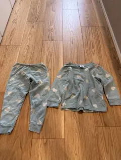 ミントグリーン ハート柄 ベビーパジャマ