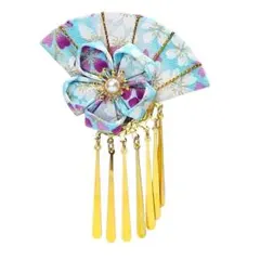 レディース 髪飾り フリンジ 花嫁ドライフラワー うちわ 扇子 造花 髪飾り 花