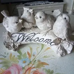 小鳥のWelcome置物
