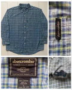 美品 90s old abercrombie アバクロ 長袖 チェックシャツ L