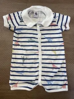 PetitBateau プチバトー ストライプロンパース 67cm エッフェル塔