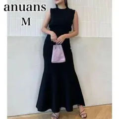 ✨美品✨アニュアンス ウエストリブクロップドニットセットアップ ブラック M