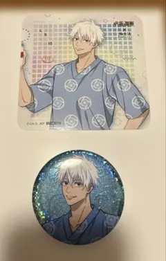 呪術廻戦 極楽湯　五条悟 コースター 缶バッジ