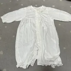 ホワイト ベビードレス レース襟付き