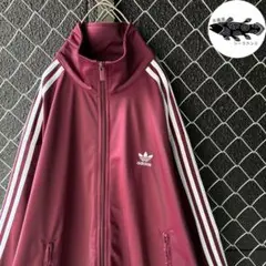 希少2XL⭐︎adidas アディダス トラックジャケット ロゴ刺繍 ボルドー
