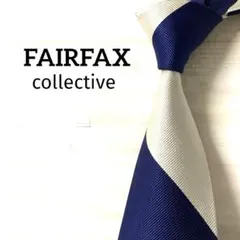 FAIRFAX フェアファクス ネクタイ　ストライプ　ネイビー系　パール