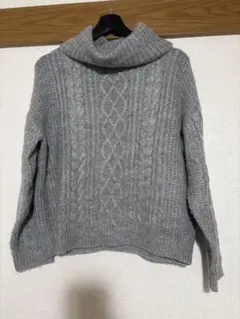 INGNI グレー ケーブル編み タートルネックセーター