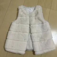 ZARA KIDS ファー ベスト 6-7歳 クリーム色