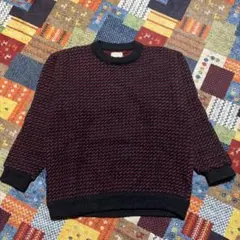 【希少】ヴィンテージ 80s エルエルビーン バーズアイ ニット XL 黒赤