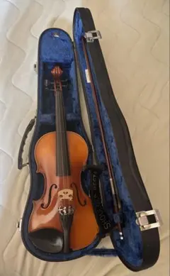 値下げしました！！スズキ バイオリン1/4 本体 黒いケース付き ふるさと納税 「SUZUKIオリジナル バイオリンケース 三角型