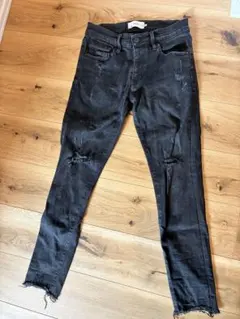 美品AZUL BY MOUSSY ブラック ダメージ スキニーデニム