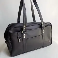 美品✨イーストボーイ　スクールバッグ　女神刺繍　焦茶　学生鞄　合皮