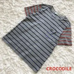 CROCODILE カットソー  ボーダー  Mサイズ ネイビー＆オレンジ