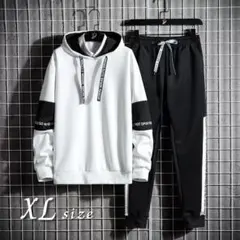 セットアップ　スウェット パーカー ルームウェア　ストリートXL ホワイト