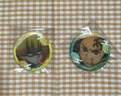 鬼滅の刃 トレーディンググリッター缶バッジ 我妻善逸＆竈門炭治郎 セット