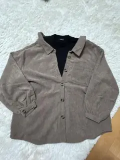 コーデュロイブラウンシャツ Mサイズ