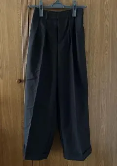 mil 低身長ダブルタックパンツ ブラックS-shortのサムネイル