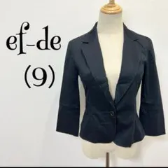 ef-de エフデ（9）　黒/コットン/テーラードジャケット/七分袖/薄手