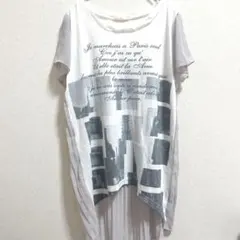 グレイマジック　異素材切り替えTシャツ　シアー素材　Mサイズのサムネイル