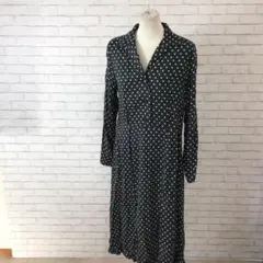 1.10 h518 ユニクロ ワンピース 水玉柄 L