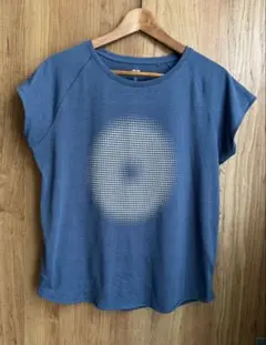 UNIQLO ドットパターン Tシャツ Lサイズ ブルー