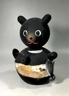 昭和レトロ 鮭 取り 熊 木彫り こけし 人形 郷土玩具 農民美術 アイヌ 民芸