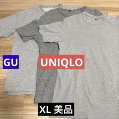 UNIQLO GU グレー Tシャツ XL 3枚セット