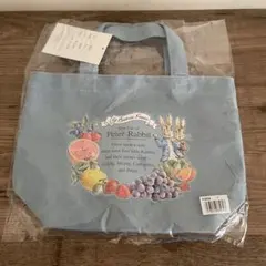 ピーターラビット　フルーツ柄　トートバッグ　ハンドバック　ブルー