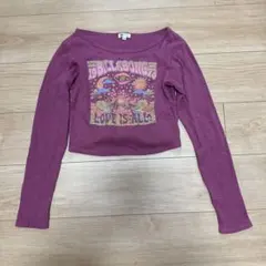 Billabong パープル クロップドTシャツ